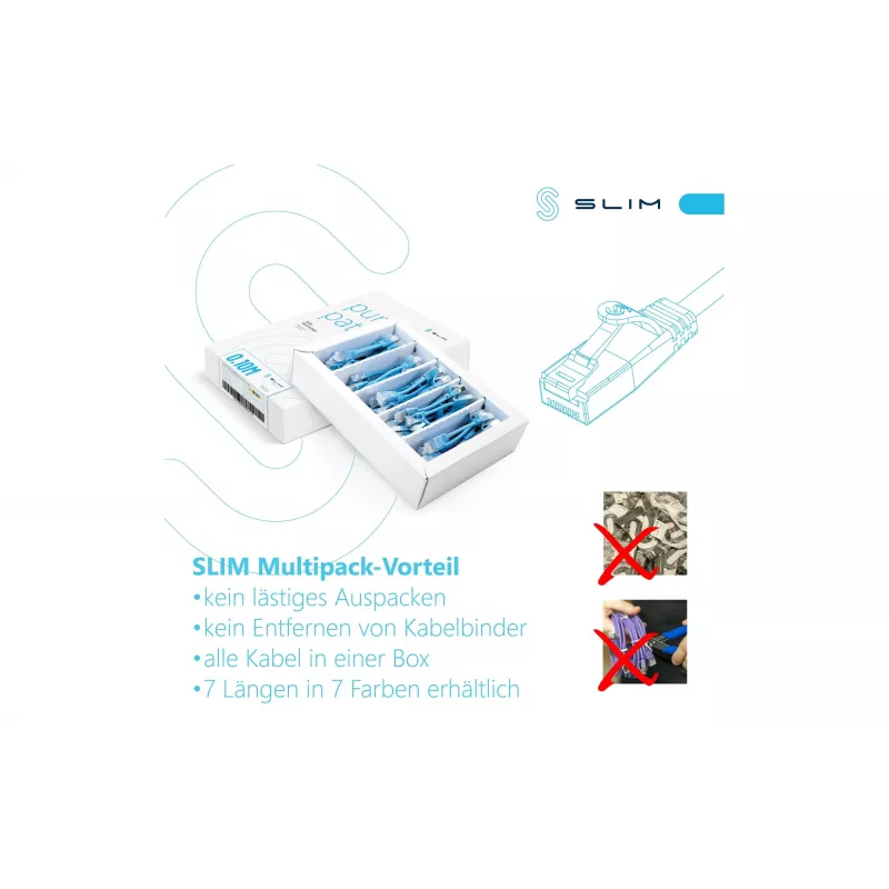 Wirewin SLIM-LS-K6A 1.0 OR 90 Cat.6A U/FTP Slim Ethernet Patchkabel, 1,0m, Orange, 90er-Pack