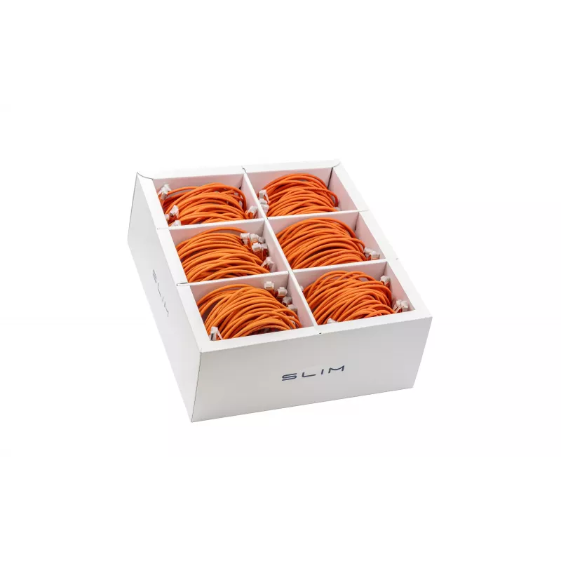 Wirewin SLIM-LS-K6A 1.0 OR 90 Cat.6A U/FTP Slim Ethernet Patchkabel, 1,0m, Orange, 90er-Pack