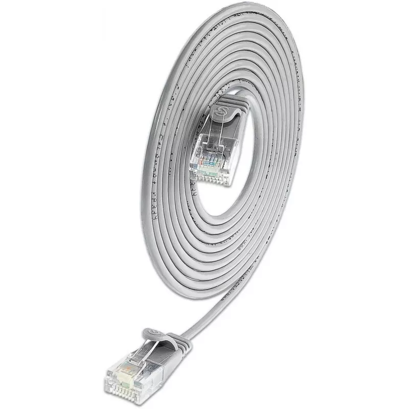 Wirewin SLIM KAT6A 10 Gigabit Light Patchkabel rund, U/UTP, Ø 3,6 mm, Grau (SLIM-L-UU-K6A 0.1)