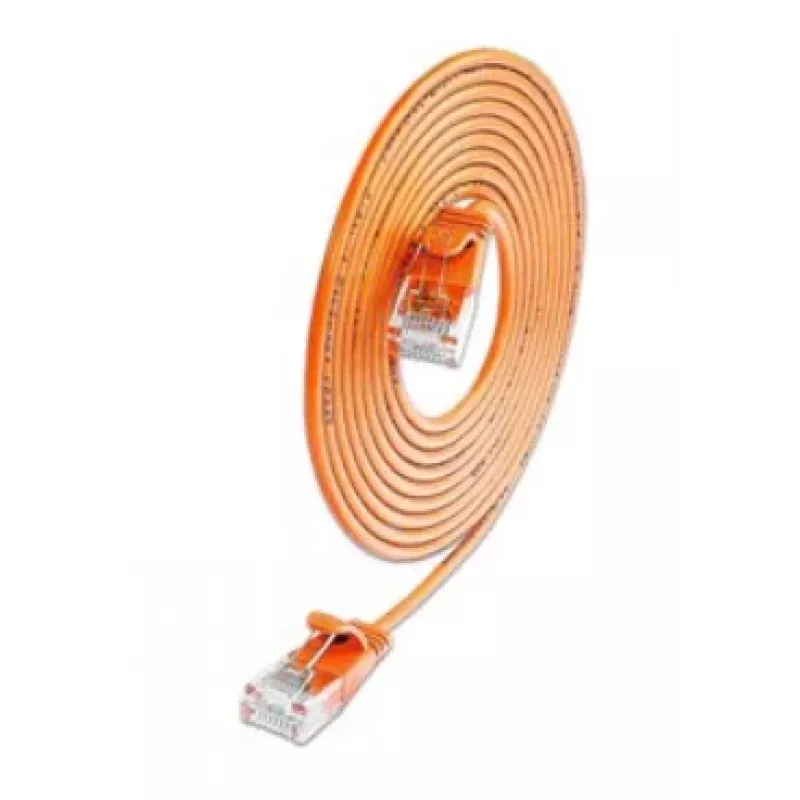Wirewin SLIM Cat.6A 10 Gigabit U/UTP Slim Patchkabel, 0,1 m, Orange SLIM-L-UU-K6A 0.1 OR