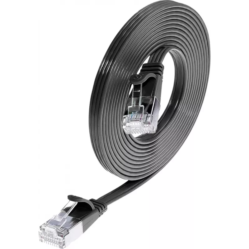 Slim Wirewin SLIM KAT6 Slim Patchkabel, U/FTP, Flach, Schwarz, 0,75 m PKW-STP-SLIM-KAT6 0.75 SW