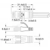Slim Wirewin SLIM KAT6 Slim Patchkabel, U/FTP, Flach, Schwarz, 0,75 m PKW-STP-SLIM-KAT6 0.75 SW