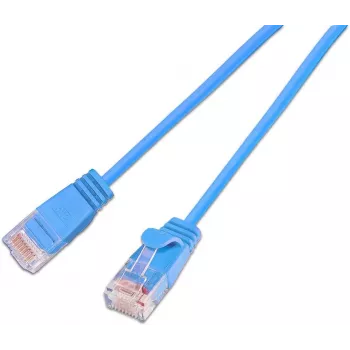Wirewin Cat.6A U/UTP 10G Slim Patchkabel, RJ45, 10 m, Blau SLIM-L-UU-K6A 10.0 BL