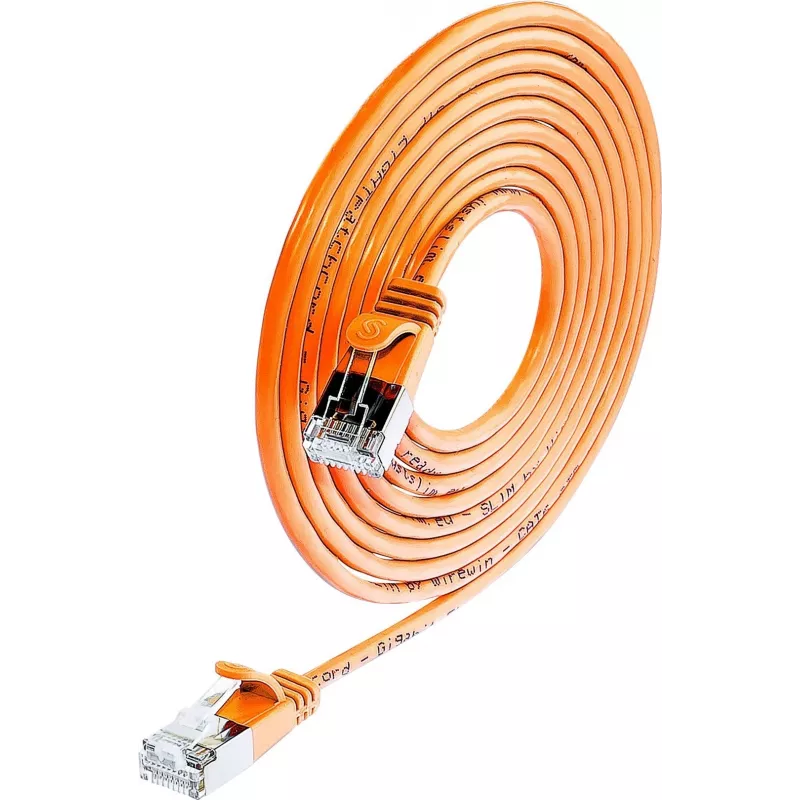 Wirewin Triotronik PKW-LIGHT-STP-K6 2.0 OR Cat6 F/FTP Patchkabel, RJ45 Stecker zu Stecker, 2m, Orange