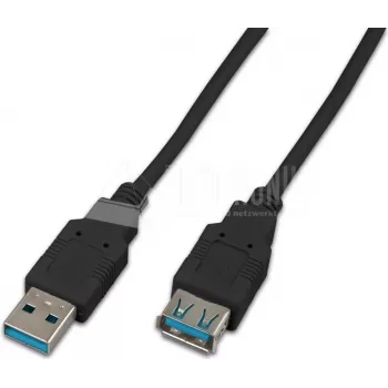 Wirewin USB 3.0 A-A MF 0.5 SW - 0,5m USB 3.2 Gen 1 Verlängerungskabel, Schwarz