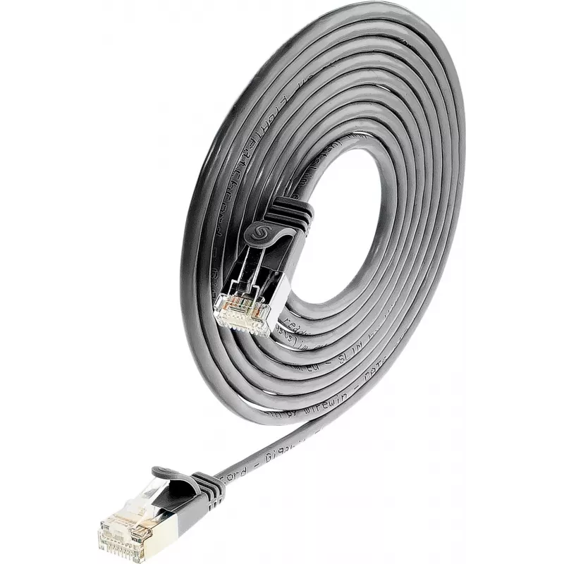 Wirewin Triotronik PKW-LIGHT-STP-K6 0,25 SW Cat6 Ethernet Patchkabel, RJ-45 Stecker zu Stecker, geschirmt, Schwarz, 0,25 m