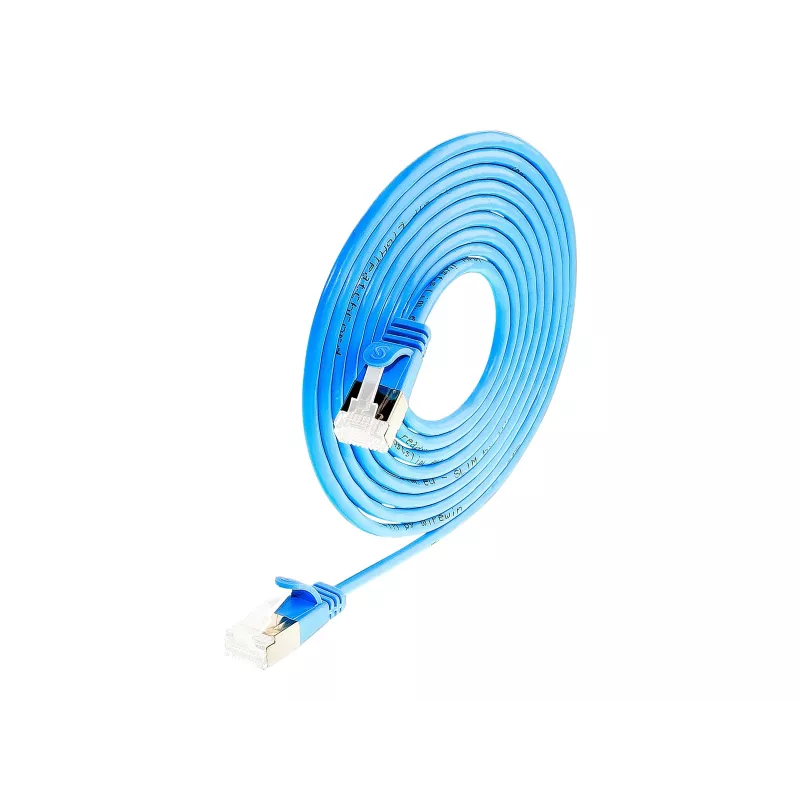 Wirewin Light Patchkabel Rund U/FTP Cat 6a Blau 1,0m Schlank Flexibel PoE PKW-LIGHT-STP-K6A 1.0 BL