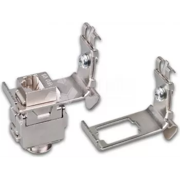 Wirewin DIN-Hutschienen-Adapter für Keystone-Buchsen-Montage, Metall-Keystone-System (WKS DIN RAIL HOLDER 1)