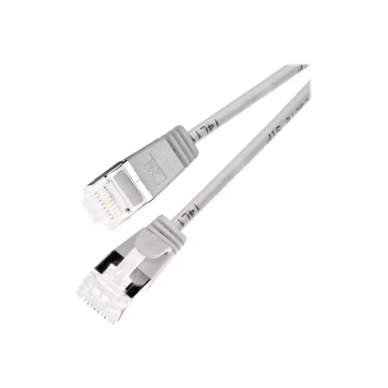 Wirewin PKW-LIGHT-STP-K6A 1.5 Cat 6a U/FTP Slim Rundes Patchkabel, PoE, 1,5 m, Grau