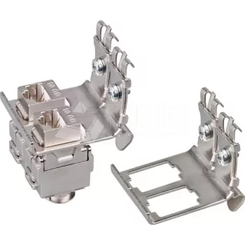 Wirewin DIN-Schienen-Halter für 2 Keystone-Buchsen, Metall-Keystone-System (WKS DIN RAIL HOLDER 2)