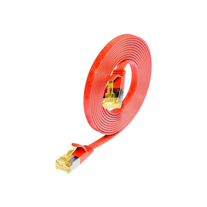 Wirewin Cat6a U/FTP Slim Ethernet Patchkabel, 0,1 m, Rot PKW-STP-SLIM-K6A 0.1 RT