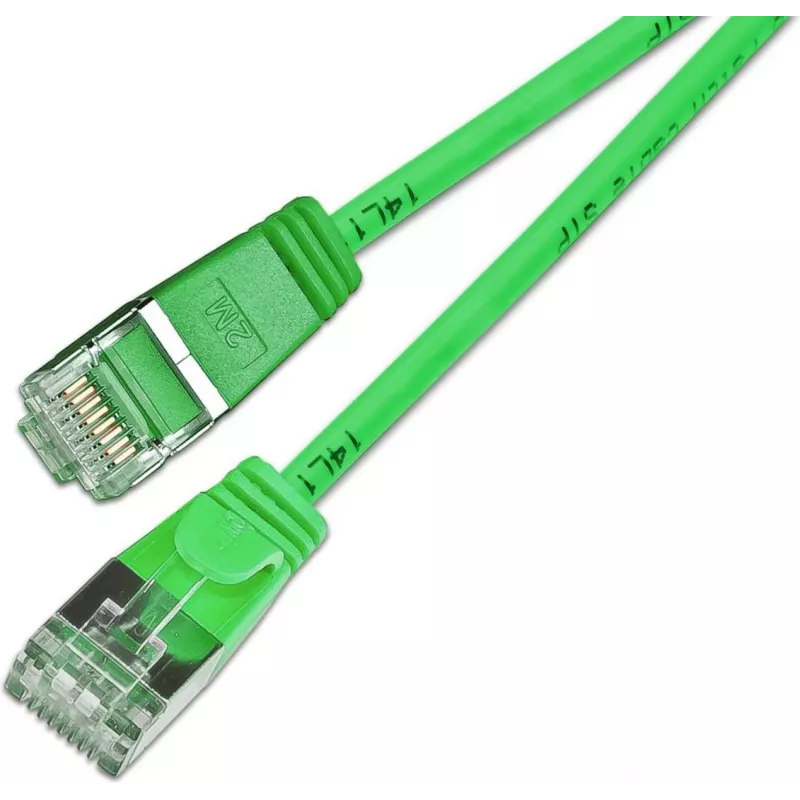 Wirewin Light Patchkabel rund U/FTP Cat 6a grün 0,5m schlank flexibel PoE PKW-LIGHT-STP-K6A 0.5 GN