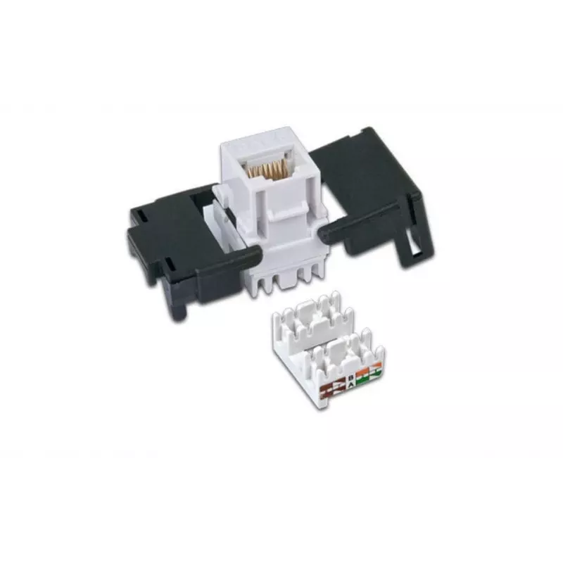 Wirewin WKS JACK KAT6A UTP Keystone-Modul, ungeschirmt, RJ45, werkzeuglos, Weiß