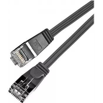 Wirewin Triotronik PKW-STP-SLIM-KAT6 0.1 SW Cat6 U/FTP Slim Patchkabel, RJ45 Stecker auf RJ45 Stecker, 0,1m, Schwarz