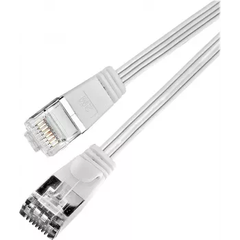 Wirewin Triotronik PKW-STP-SLIM-KAT6 0,1 WS - Cat6 U/FTP Slim Ethernet Patchkabel, 0,1 m, Weiß