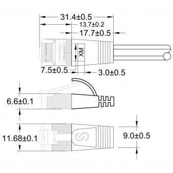 Wirewin Triotronik 0,15m Cat6 U/FTP Slim Ethernet Patchkabel, Rot PKW-STP-SLIM-KAT6 0.15 RT