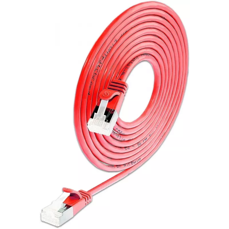 Wirewin SLIM KAT6A 10 Gigabit Light Patchkabel, 0,15m, U/FTP, Ø 3,8mm, Rot, 50er-Pack SLIM-LS-K6A 0.15 RD 50