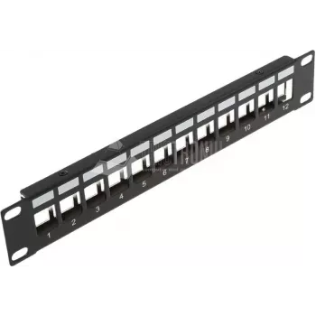 Wirewin 12-Port Keystone Modul Blindpanel, 10 Zoll, Schwarz, Geschirmtes Keystone System (TKS PANEL 12 BLACK)