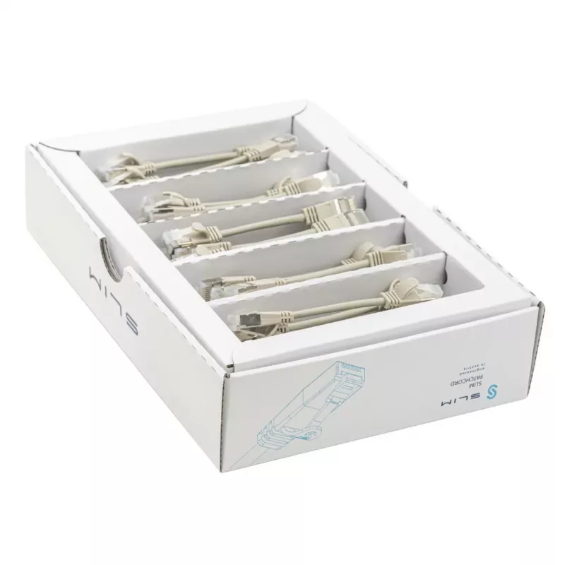 Wirewin SLIM KAT6A 10 Gigabit Light Patchkabel, 0,1m, U/FTP, Ø3,8mm, Grau, 50er-Pack (SLIM-LS-K6A 0.1 50)