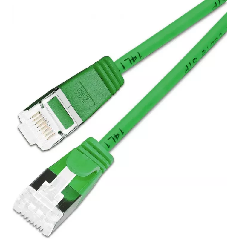 Wirewin SLIM-LS-K6A 0,25 GN 50 Cat6A U/FTP Slim Patchkabel, 0,25m, Grün, 50er-Pack