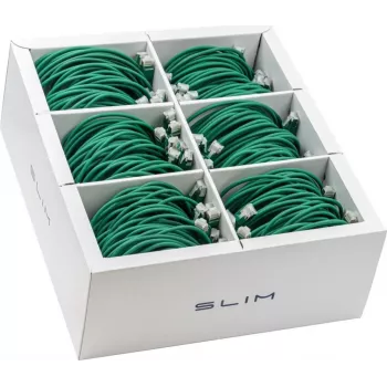 Wirewin SLIM-LS-K6A 1.5 GN 60 - Cat6A Slim Ethernet Patchkabel, 1,5m, Grün, 60er-Pack