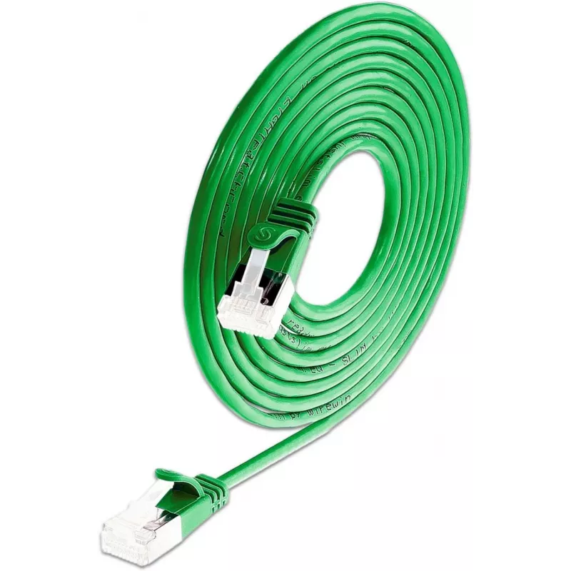 Wirewin SLIM-LS-K6A 0.15 GN 50 - Cat6a U/FTP Slim Ethernet Patchkabel, 0,15m, Grün, 50er-Pack