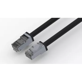 Wirewin Outdoor Patchkabel Cat.6A S/FTP PUR Anti-UV Schwarz 0,25m PKW-OUT-SF-K6A-PUR 0,25