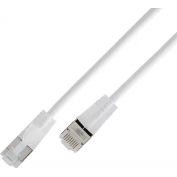 Wirewin SLIM KAT6A 10 Gigabit Light Patch-Kabel, U/FTP, Transluzente Stecker, 0,5 m, Weiß SLIM-L-UF-K6A-TL 0.5 WT