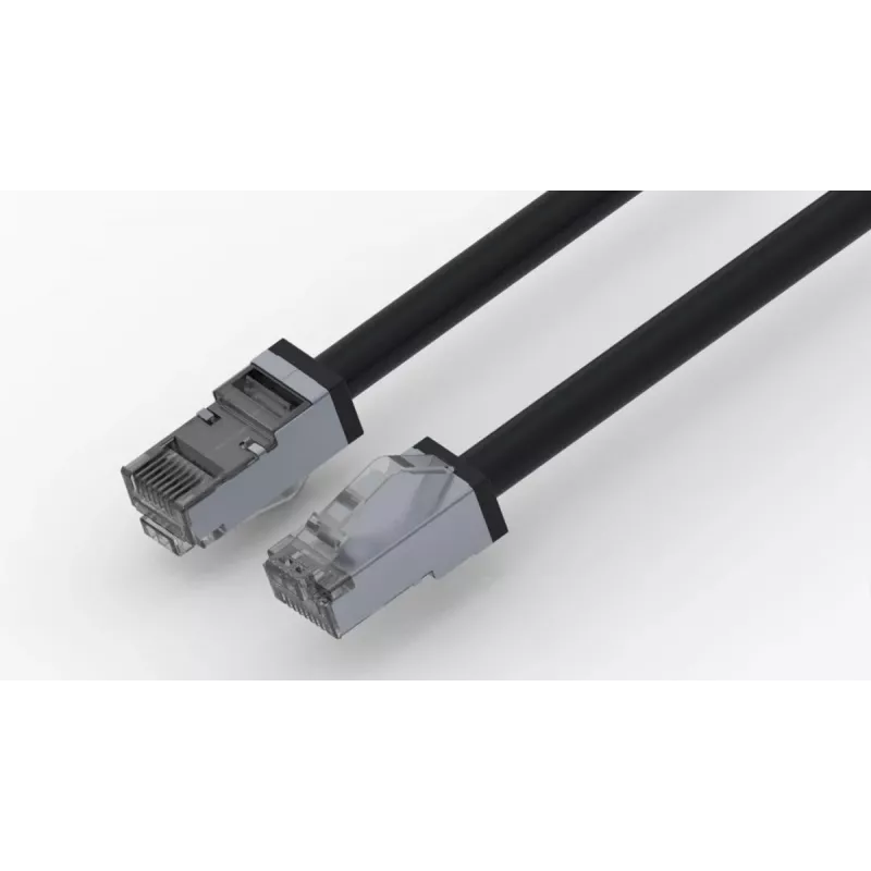 Wirewin Outdoor CAT6A S/FTP Patchkabel, 5m, Schwarz, PUR-Mantel, Anti-UV PKW-OUT-SF-K6A-PUR 5.0