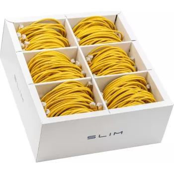 Wirewin SLIM-LS-K6A 2.0 YE 60 - Cat6A U/FTP Slim Ethernet Patchkabel, 2m, Gelb, 60er-Pack