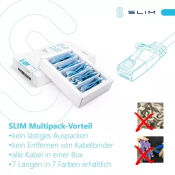 Wirewin SLIM KAT6A 10 Gigabit Light Patch-Kabel, 2,0m, U/FTP, Ø 3,8mm, Schwarz, 60er-Pack KAT6A LIGHT Geschirmt (SLIM-LS-K6A 2.0 BK 60)
