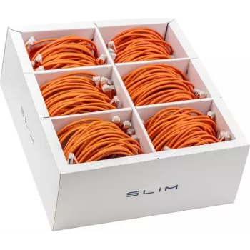 Wirewin SLIM-LS-K6A 0.5 OR 90 Cat.6A U/FTP Slim Patchkabel, 0,5m, Orange, 90er-Pack