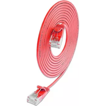 Wirewin SLIM KAT6A 10 Gigabit Lightpatchkabel rund, U/UTP, Ø 3,6 mm, rot (SLIM-L-UU-K6A 0.1 RD)