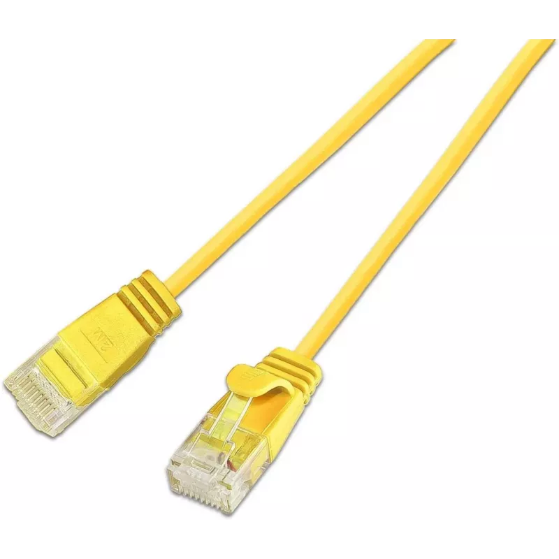 Wirewin SLIM KAT6A 10 Gigabit Leichtes Patchkabel, U/UTP, Ø 3,6 mm, Gelb (SLIM-L-UU-K6A 2.0 YE)