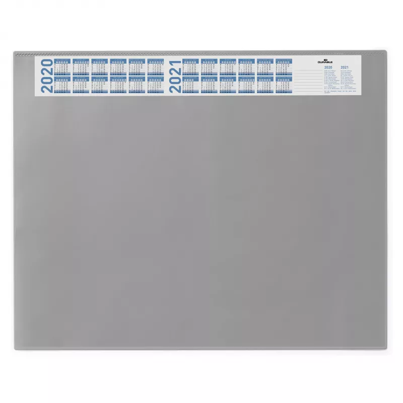 DURABLE Schreibtischunterlage mit transparenter Folie und Kalender 65x52 cm Grau