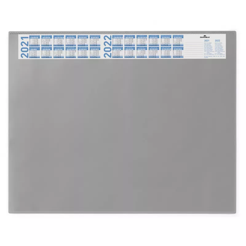DURABLE Schreibtischunterlage mit transparenter Folie und Kalender 65x52 cm Grau