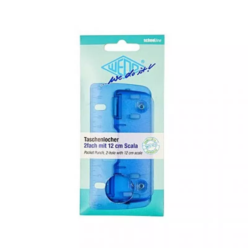 WEDO 67803 Eisblauer Taschenlocher, 2-Loch, 8 Blatt, 6 mm