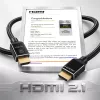LogiLink HDMI-Kabel A/M zu A/M 8K/60Hz 48Gbps Metall Nylon Zertifiziert Schwarz 2m