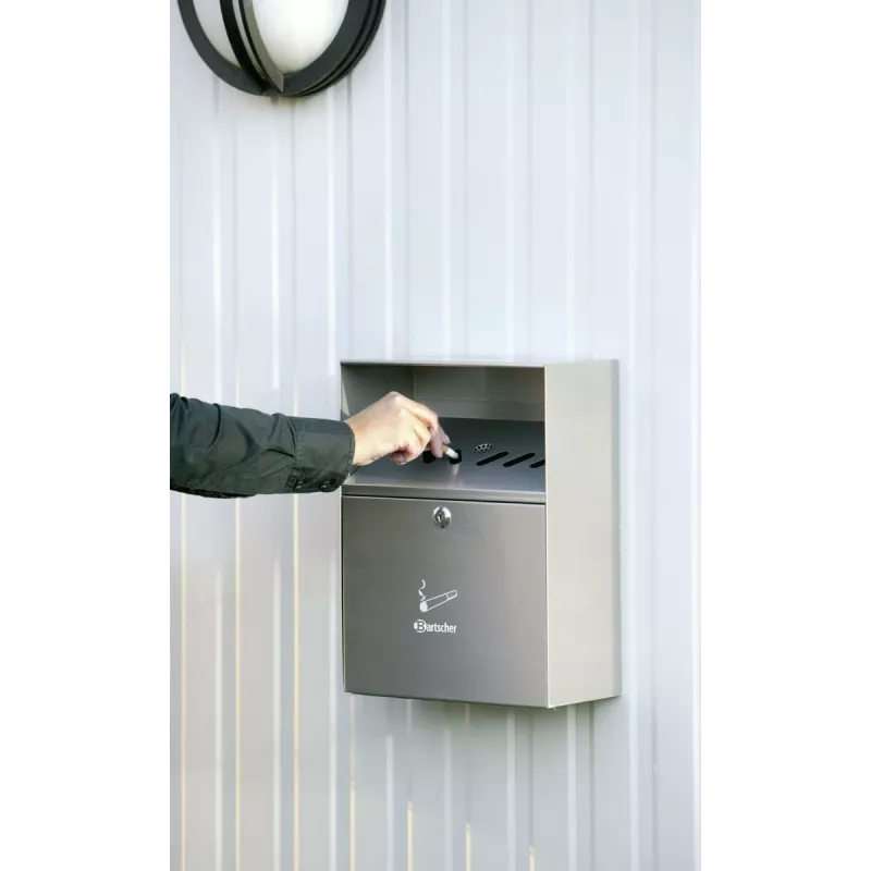 Bartscher 860001 Wandascher, Edelstahl, Silber, abschließbar
