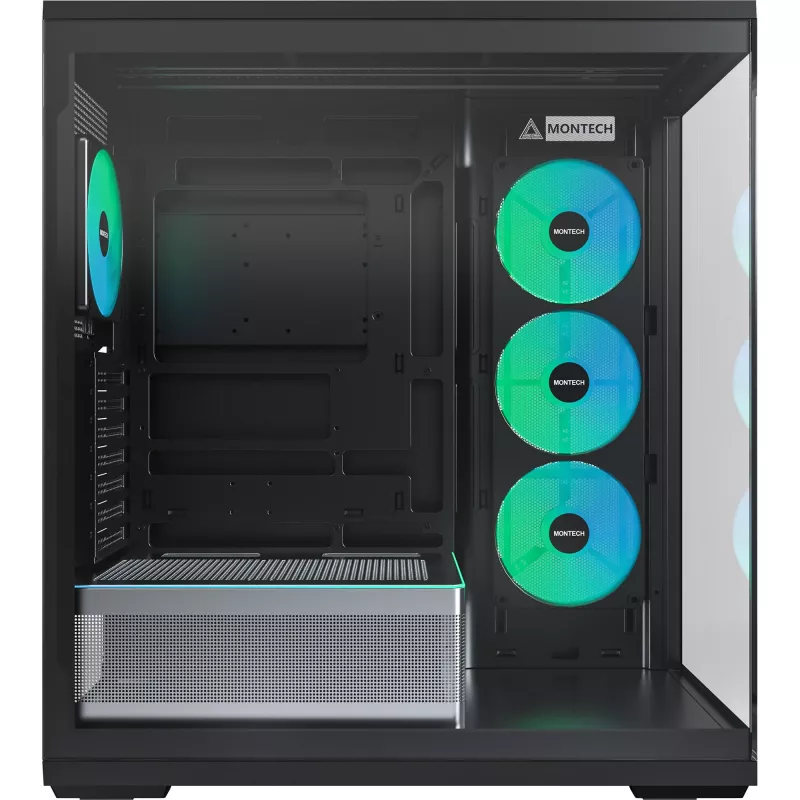 MONTECH TG3 PC-Gehäuse, Tempered Glass x2, Schwarz