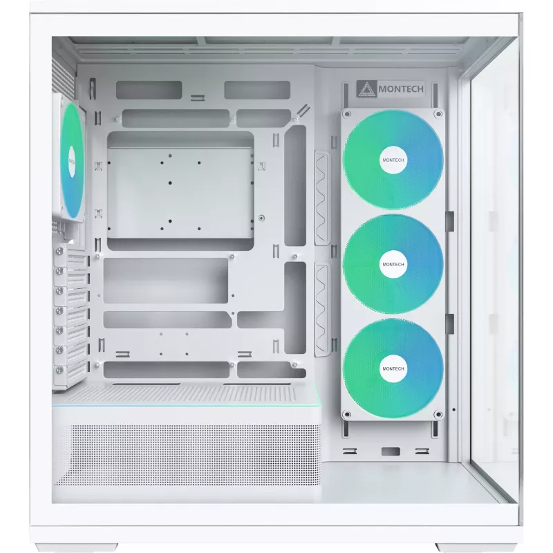MONTECH TG3 PC-Gehäuse, Tempered Glass x2, Weiß