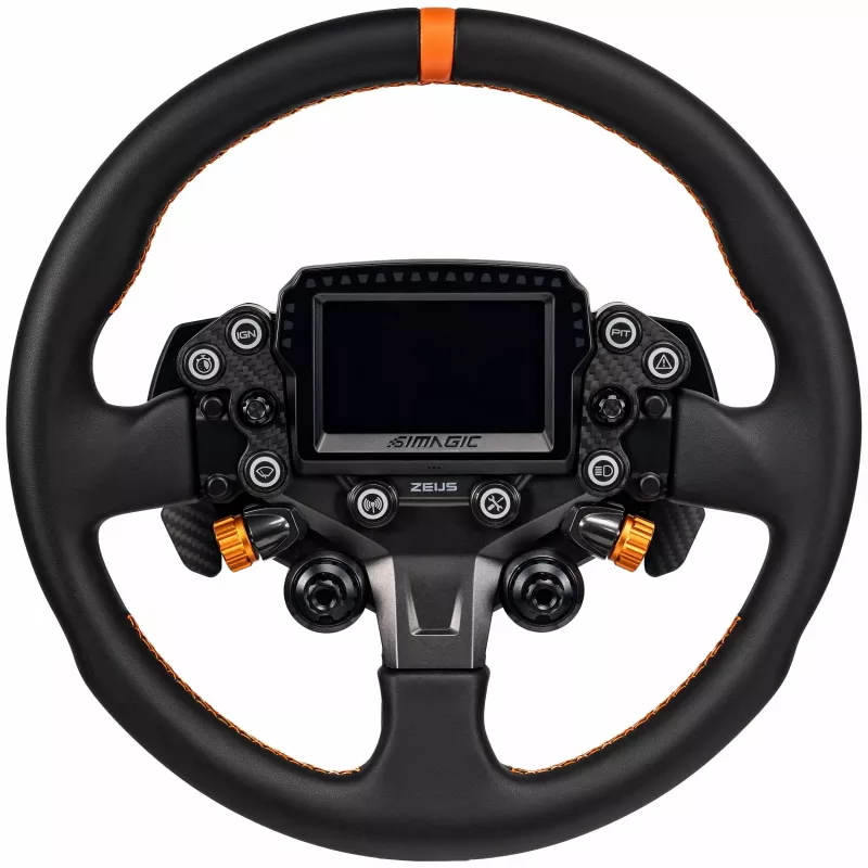 Simagic ZS-330RR Leder-Lenkradkranz, 330mm, rote Nähte, ohne Nabe