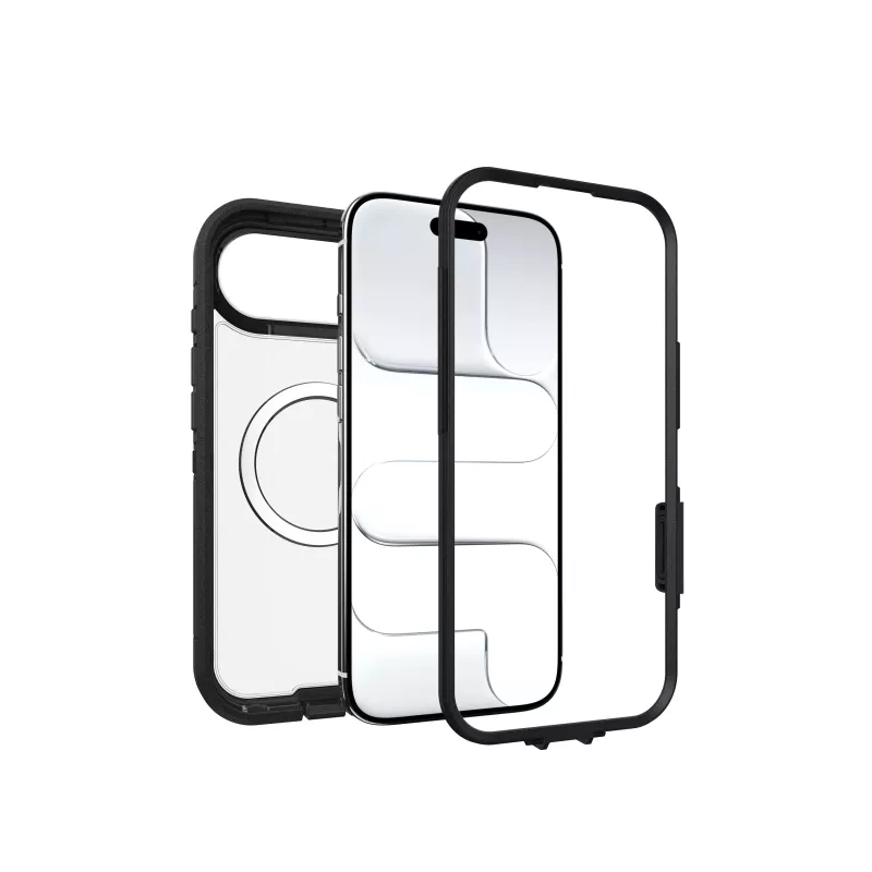 OtterBox Defender Series Pro XT Rückseitige Abdeckung für Apple iPhone 15 Pro Max - Dark Side (Transparent/Schwarz)