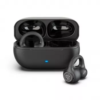 JLab Flex Open Air Clip True Wireless Ohrhörer, Bluetooth 5.3, 32h Gesamtakkulaufzeit, IP55, Schwarz