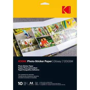 Kodak Fotostickerpapier Glänzend 120gsm A4 10 Blatt (3510645)