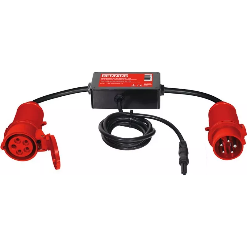 BENNING 044140 3-Phasen-Aktiv-Messadapter für CEE 16A 5-polige Steckdosen, 400V