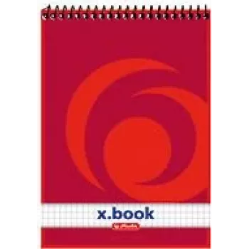 herlitz x.book Spiralnotizbuch A5 kariert Rot - 50 Blatt 110536