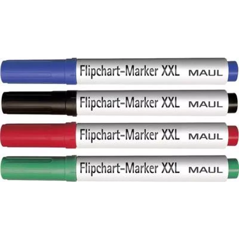 MAUL Flipchart-Marker-Set, Keilspitze 3,0-6,5 mm, 4 verschiedene Farben