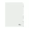 DURABLE A4 20-teilige A-Z Register, verschweißte Taben, 4-fach-Lochung, 80mm Abstand, mit Deckblatt 680019