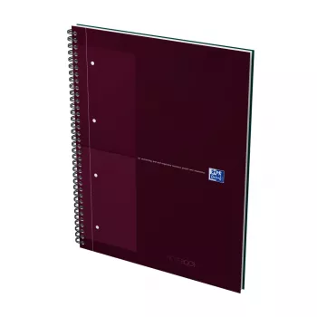 Oxford International Collegeblock Notizbuch, DIN A4+, kariert, Hardcover, spiralgebunden, 80 Blatt, Schwarz 400191241